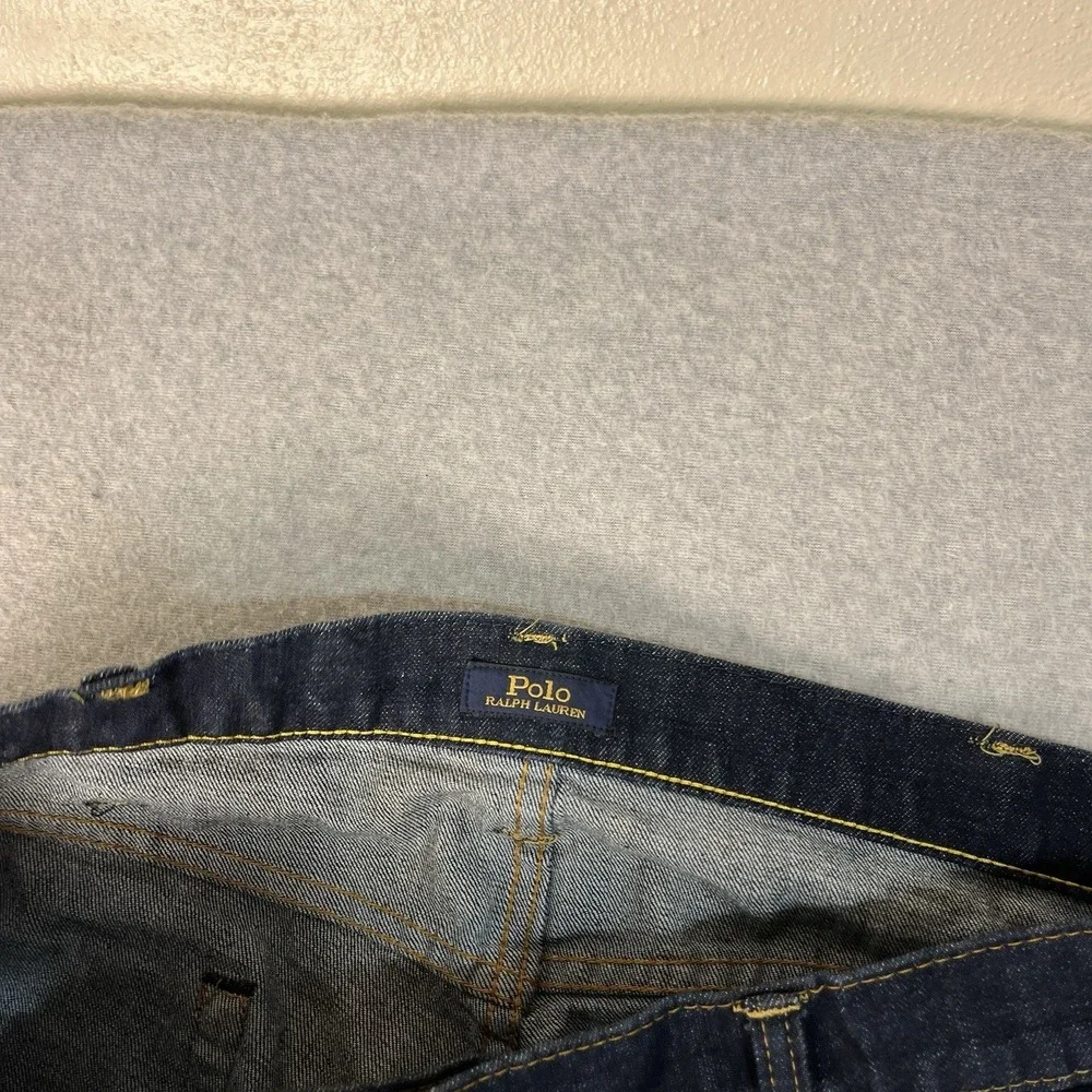 Polo Ralph Lauren Jeans Mens 38x32 Blue Sullivan Slim Dark Denim Indigo Logo